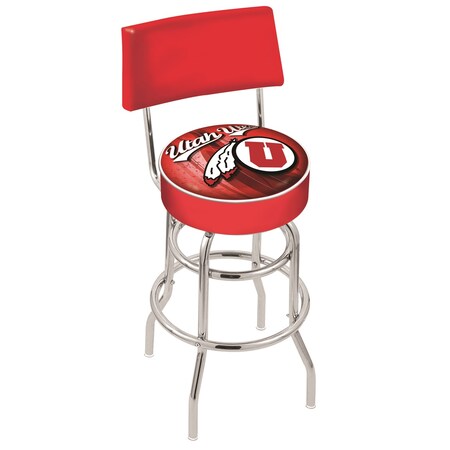 Holland Bar Stool Co 30" Chrome 2-Ring Utah Swivel Bar Stool, Back L7C430UtahUn-D2